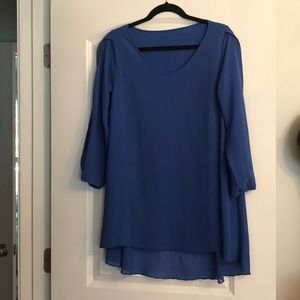 Long sleeve blue dress
